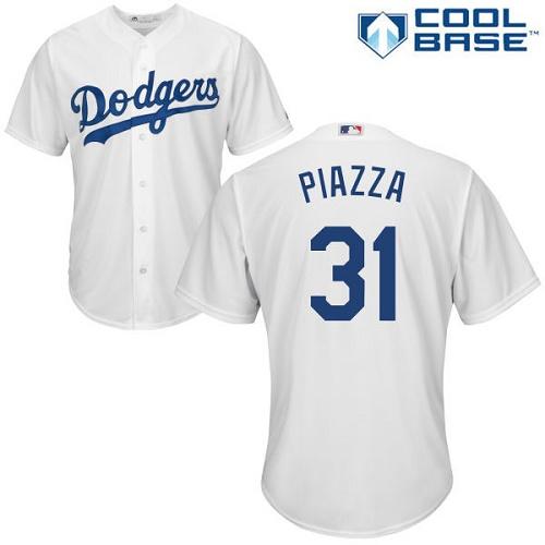 Dodgers #31 Mike Piazza White Cool Base Stitched Youth MLB Jersey